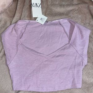 zara purple crop top